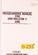 Osaka-Osaka MHA GML Millcon V, Programming Manual-GML-Millcon V GML-01
